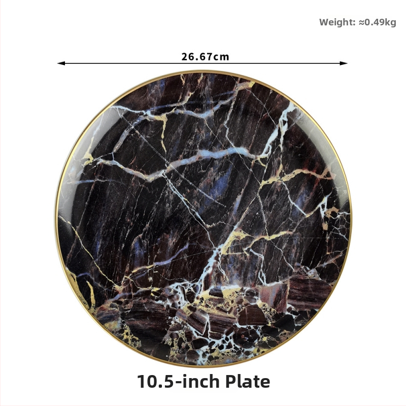 Set de farfurii plate bone china, în stil Nordic, rotund, cu modele multiple, inclus cană de lapte și ceașcă de cafea