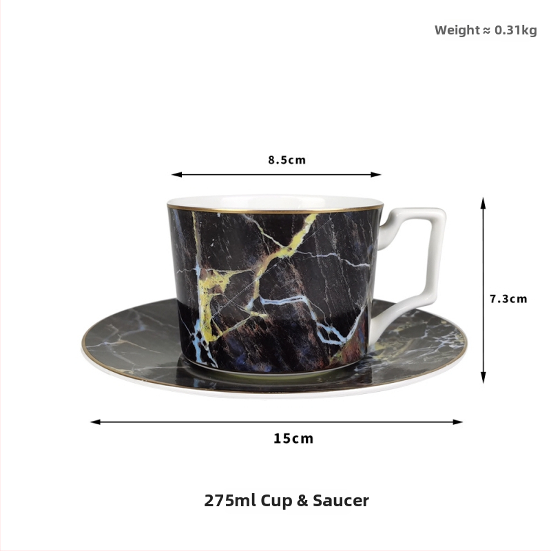 Set de farfurii plate bone china, în stil Nordic, rotund, cu modele multiple, inclus cană de lapte și ceașcă de cafea