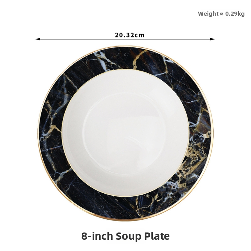 Set de farfurii plate bone china, în stil Nordic, rotund, cu modele multiple, inclus cană de lapte și ceașcă de cafea