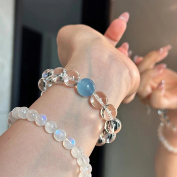 Βραχιόλι από κρυστάλλους με σχέδιο ακουαμαρίνης, ελαστικός κορδόνι, χωρίς πλευρικούς λίθους, καταγωγή Lianyungang Donghai, Άνοιξη 2025