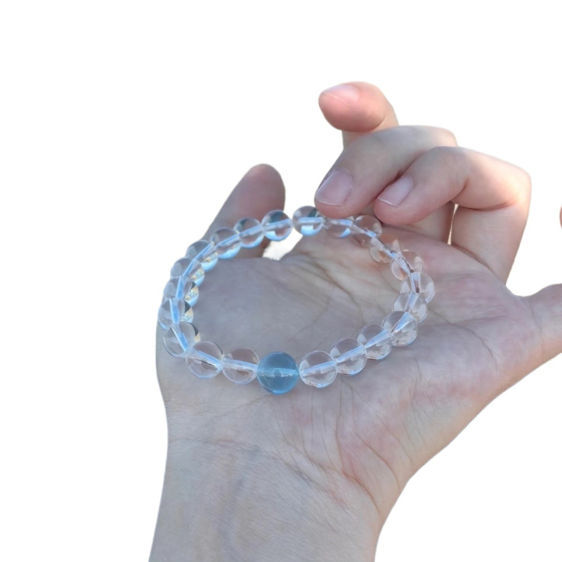 Βραχιόλι από κρυστάλλους με σχέδιο ακουαμαρίνης, ελαστικός κορδόνι, χωρίς πλευρικούς λίθους, καταγωγή Lianyungang Donghai, Άνοιξη 2025