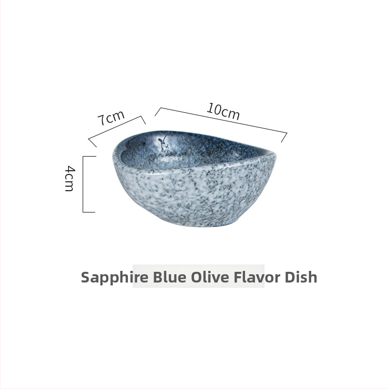 Японски стил керамична чиния за подправки и дипове – кръгла, с декоративен дизайн, глазирана повърхност, микровълнова безопасна