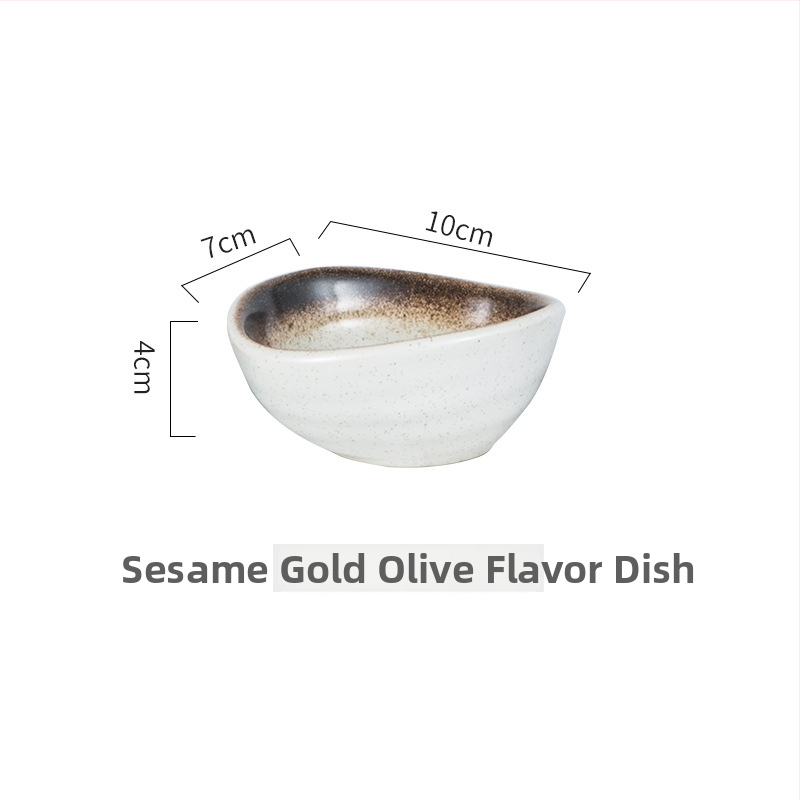 Японски стил керамична чиния за подправки и дипове – кръгла, с декоративен дизайн, глазирана повърхност, микровълнова безопасна