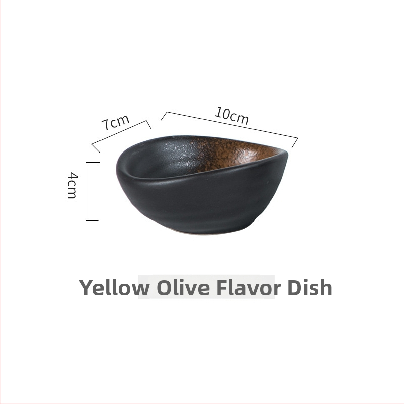 Японски стил керамична чиния за подправки и дипове – кръгла, с декоративен дизайн, глазирана повърхност, микровълнова безопасна