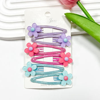 Vaikų plaukų aksesuarų rinkinys, Bb segtukas, rankų darbo, 6 vnt., animacinio stiliaus, vaikams nuo 10 metų