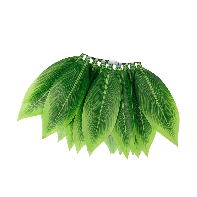 Gyermekeknek szóló hula ruházat füves szoknyával és levélmintával, puha selyem anyag, 60% selyem, 3–8 éveseknek, tengerparti előadásokhoz