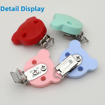 Silikoninis čiulptuko laikiklis su meškiuko raštu karikatūriniam stiliui