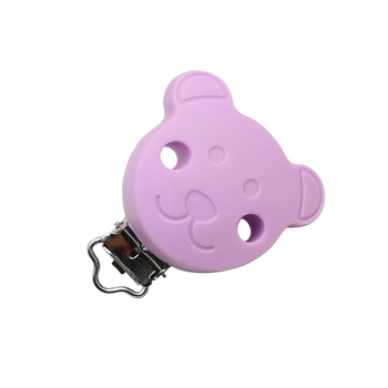 Silikoninis čiulptuko laikiklis su meškiuko raštu karikatūriniam stiliui