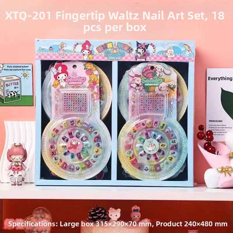 Nagų lipdukų rinkinys su blizgučiais, akrilas, vaikų animacijos stilius (Pavasaris 2023)