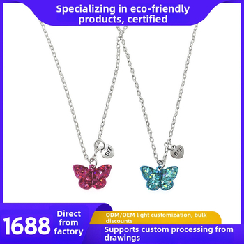 Vaikų vėrinėlis su drugeliu - lydinys, paprastas stilius, drugelių motyvas, atskiras įpakavimas, amžius 6–10 ir 10+.