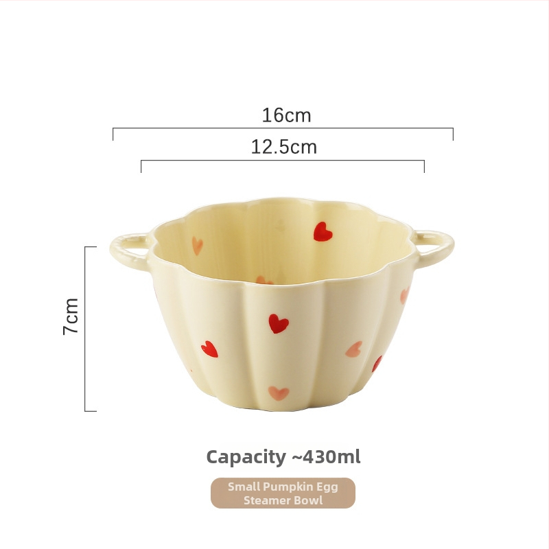 Set de boluri din porțelan cu model Love, culoare sub glazură, formă neregulată, compatibil cu microunde, stil modern minimalist