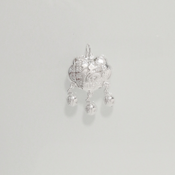 Бебешко сребърно медальонче със символ на дълголетие, S9999 чисто сребро, странична верижка, ръчно изработено, за деца до 10 години