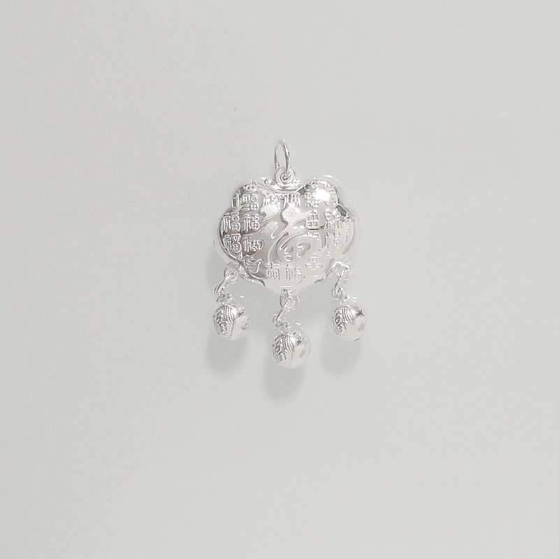 Бебешко сребърно медальонче със символ на дълголетие, S9999 чисто сребро, странична верижка, ръчно изработено, за деца до 10 години