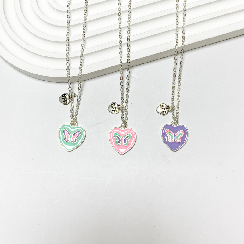 Колие от сплав със сърцевидна висулка, детски карикатурен стил, змийска верига, удължение до под 10 см