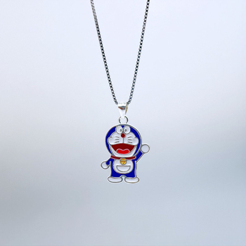 Сребърно колие с висулка котенце във формата на капка масло, детски стил, 925 сребро, верига box chain