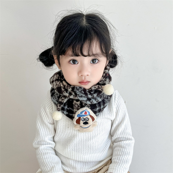 Vaikiškas trikampis šalikas iš poliesterio su languotu raštu, šilta rudens ir žiemai, tinkama pasivaikščiojimams