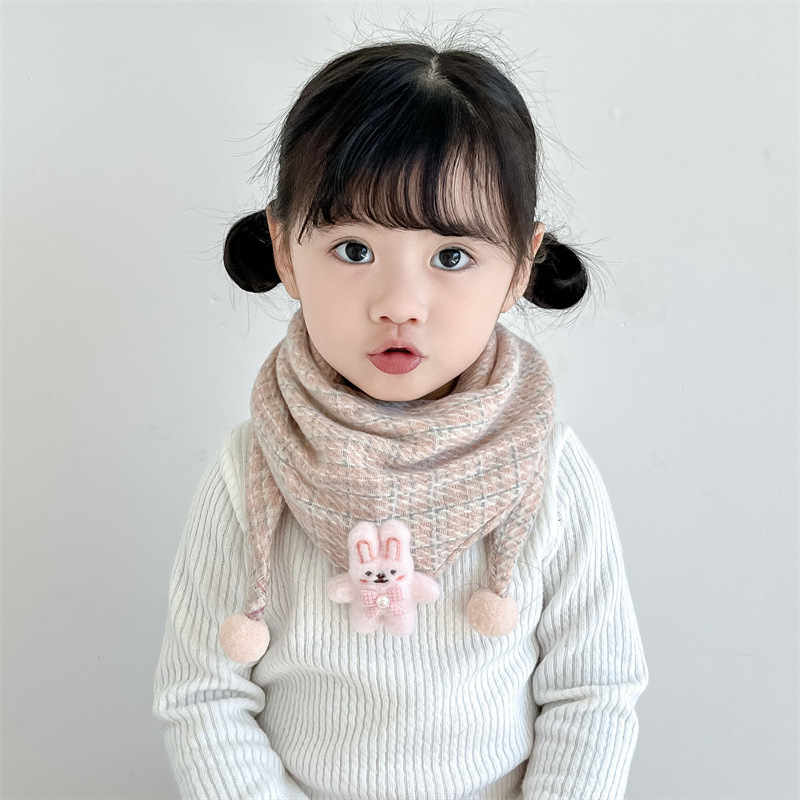 Vaikiškas trikampis šalikas iš poliesterio su languotu raštu, šilta rudens ir žiemai, tinkama pasivaikščiojimams