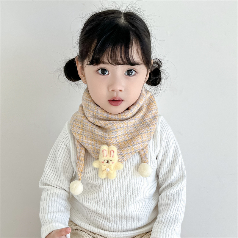 Vaikiškas trikampis šalikas iš poliesterio su languotu raštu, šilta rudens ir žiemai, tinkama pasivaikščiojimams