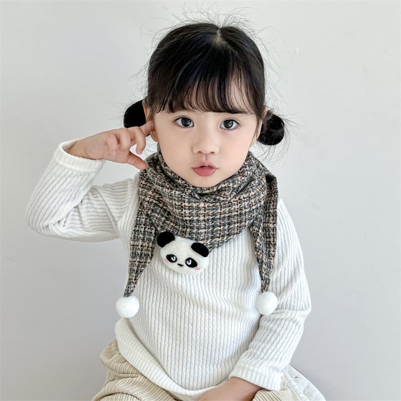 Vaikiškas trikampis šalikas iš poliesterio su languotu raštu, šilta rudens ir žiemai, tinkama pasivaikščiojimams