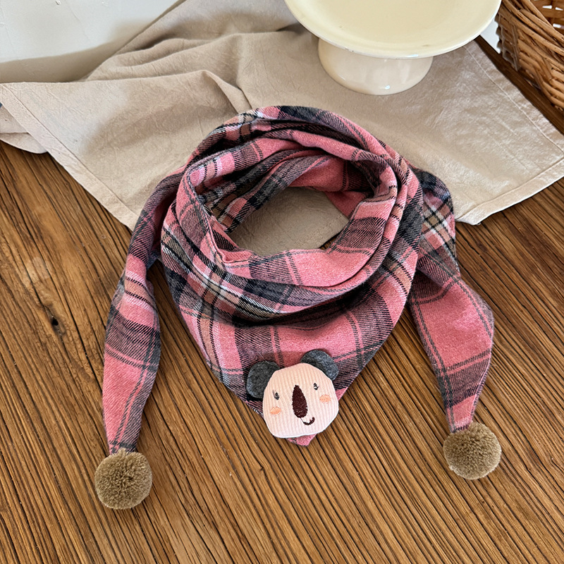 Vaikiškas trikampis šalikas iš poliesterio su languotu raštu, šilta rudens ir žiemai, tinkama pasivaikščiojimams