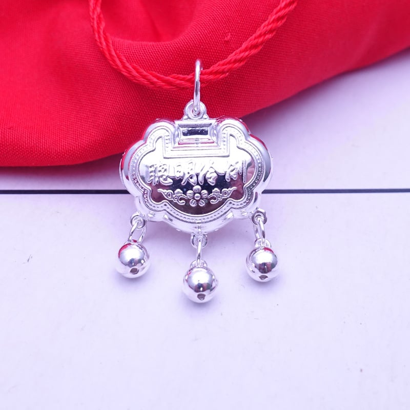 Kūdikio pakabukas iš 999 gryno sidabro, karolių grandinėlė, daugiasluoksnė, gyvūno/zodiako motyvas