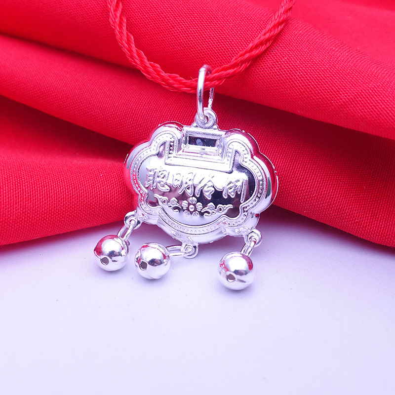 Kūdikio pakabukas iš 999 gryno sidabro, karolių grandinėlė, daugiasluoksnė, gyvūno/zodiako motyvas