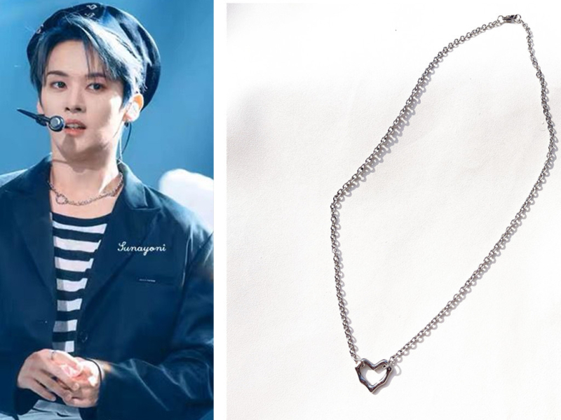 Stray Kids Lee Know lanac s privjeskom u obliku srca od nehrđajućeg čelika, valovita lanac, privjesak kruna, elektroplatirano
