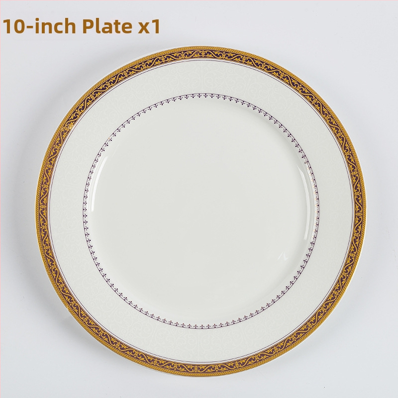 Set de boluri și farfurii din porțelan cu os, formă rotundă, compatibil cu microunde, imprimare logo, personalizare disponibilă