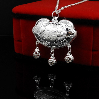 990 sidabro ilgai gyvybei pakabukas vaikams, etninio stiliaus dizainas, štampuotas