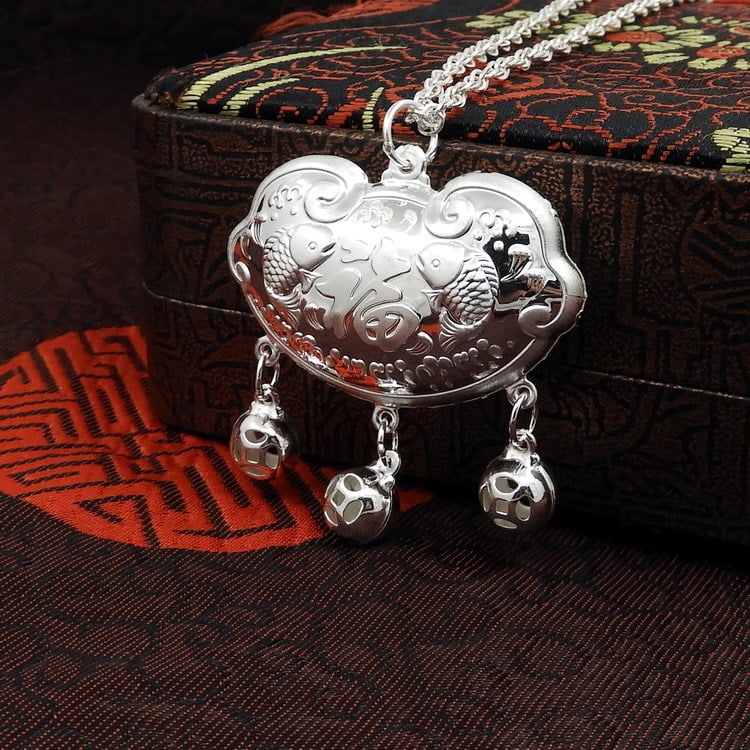 990 sidabro ilgai gyvybei pakabukas vaikams, etninio stiliaus dizainas, štampuotas