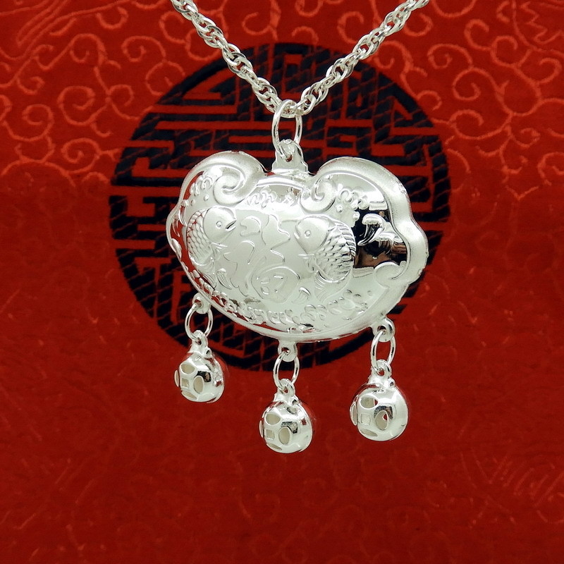 990 sidabro ilgai gyvybei pakabukas vaikams, etninio stiliaus dizainas, štampuotas