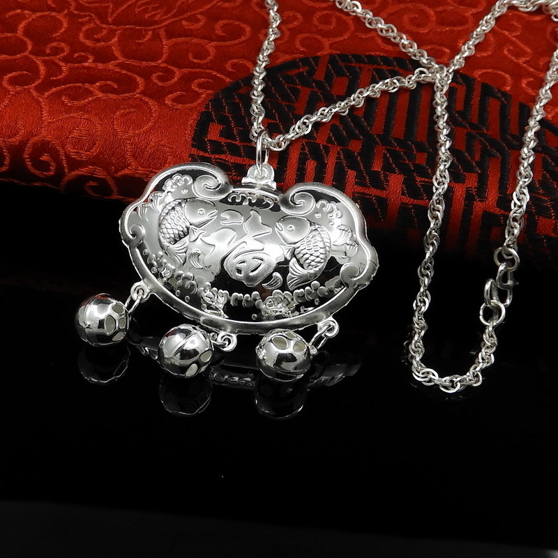 990 sidabro ilgai gyvybei pakabukas vaikams, etninio stiliaus dizainas, štampuotas