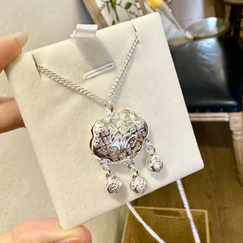 Sidabrinis kaklo papuošalas su zodiako pakabuku vaikams, etninio stiliaus, grynu sidabru