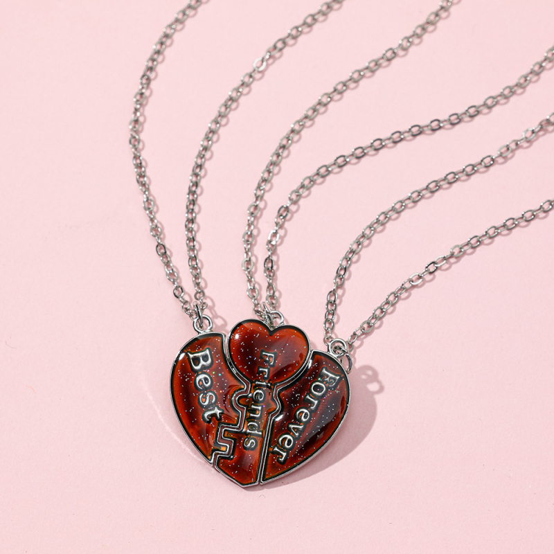 Ogrlica od legure u obliku srca s magnetskim privjeskom, O-typ lanac, 15 g, za djecu