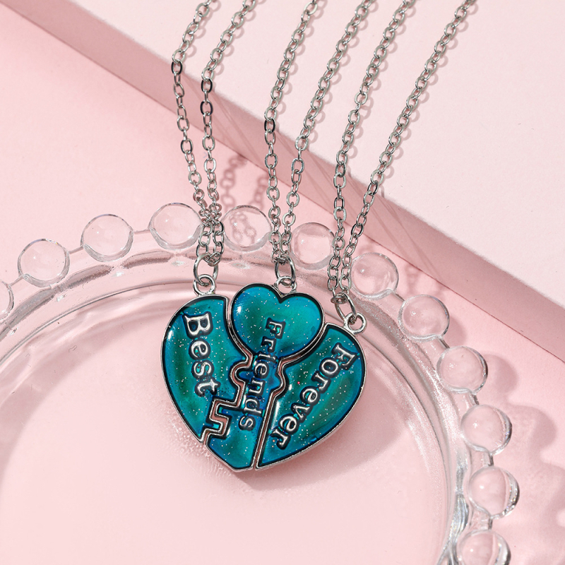 Ogrlica od legure u obliku srca s magnetskim privjeskom, O-typ lanac, 15 g, za djecu