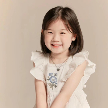 Vaikų sidabro grandinėlė su širdies formos pakabuku, 925 sidabras, rankų darbas, kamuoliukų grandinė, tinkama vaikams 3–6 metų