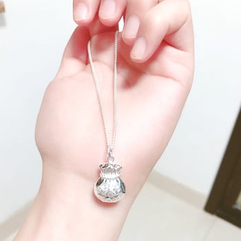 Vaikams ir kūdikiams 999 sidabro kaklo grandinėlė su ilgaamžio užrakto pakabuku, piniginės formos, šoninė grandinė, rankų darbas