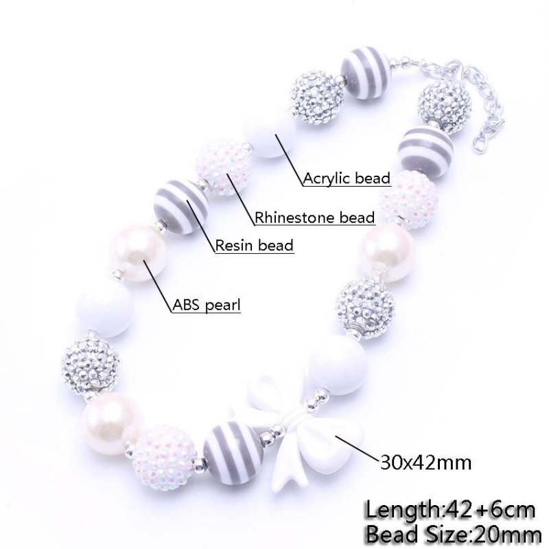 Vaikų karoliai iš plastiko/rezino, rutulinė grandinėlė, pritaikomas