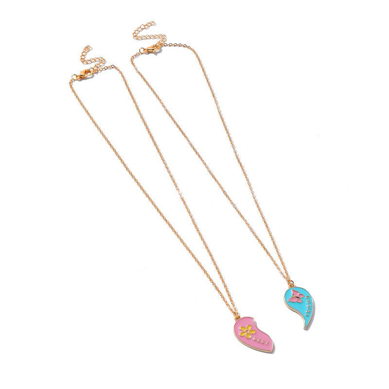 Karoliai su aliuminio lydinio pakabuku lašinio formos, kryžminė grandinė, saldus stilius, pritaikomas apdorojimas