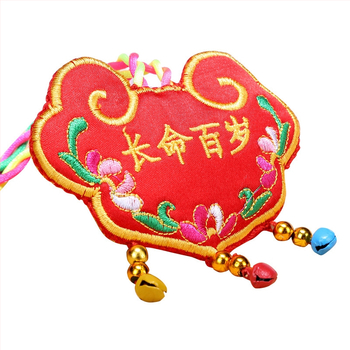 Vaikų kaklo papuošalas su ilgaamžiškumo pakabuku, iš audinio, kinų liaudies įkvėptas vaikams, širdies motyvas, atskiras įpakavimas, vasaros 2021 leidimas