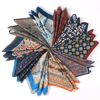 Мъжка джобна кърпичка с флорален принт, двустранно печатена, полиестер, вечерен/ежедневен стил, лято 2025