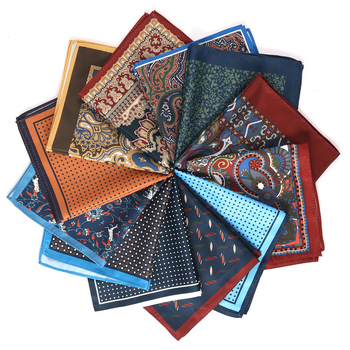 Мъжка джобна кърпичка с флорален принт, двустранно печатена, полиестер, вечерен/ежедневен стил, лято 2025