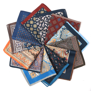 Мъжка джобна кърпичка с флорален принт, двустранно печатена, полиестер, вечерен/ежедневен стил, лято 2025