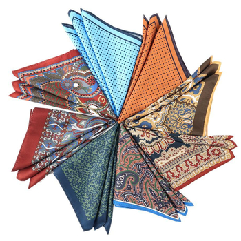 Мъжка джобна кърпичка с флорален принт, двустранно печатена, полиестер, вечерен/ежедневен стил, лято 2025