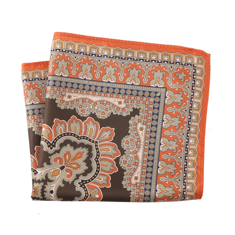 Мъжка джобна кърпичка с флорален принт, двустранно печатена, полиестер, вечерен/ежедневен стил, лято 2025