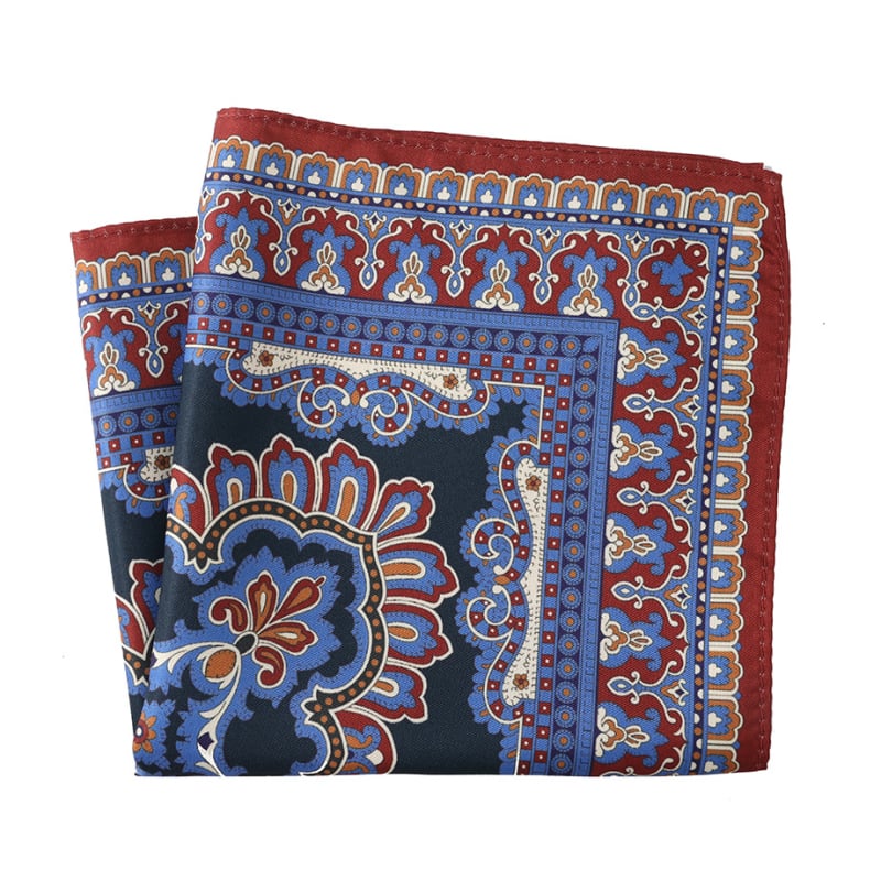 Мъжка джобна кърпичка с флорален принт, двустранно печатена, полиестер, вечерен/ежедневен стил, лято 2025