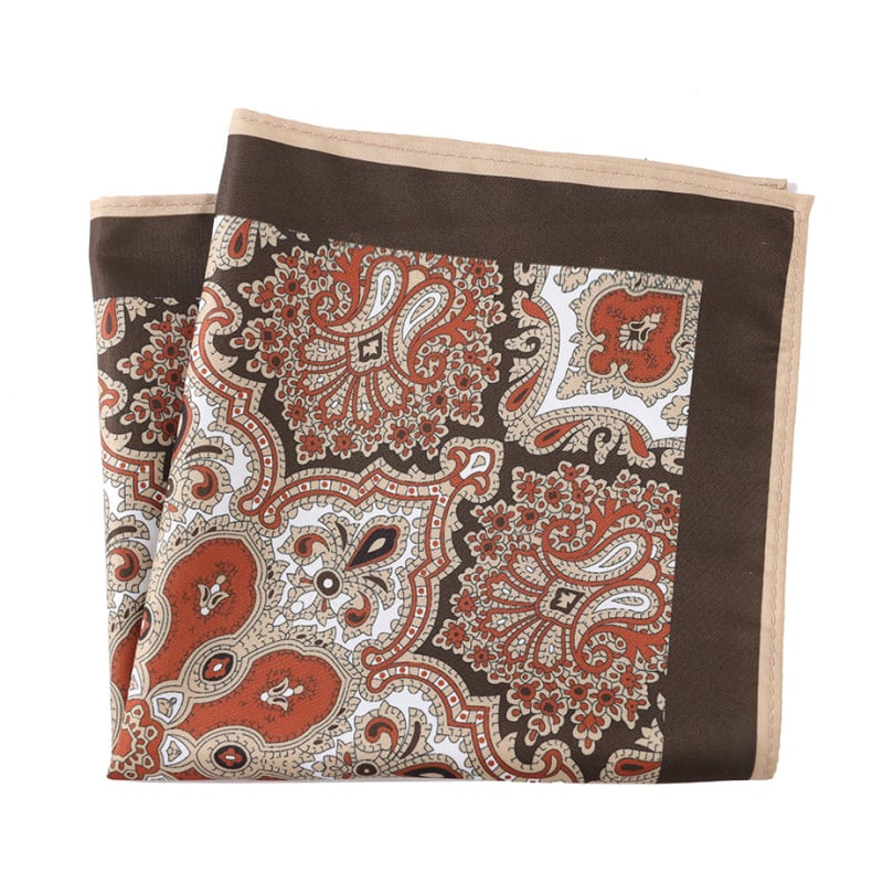 Мъжка джобна кърпичка с флорален принт, двустранно печатена, полиестер, вечерен/ежедневен стил, лято 2025