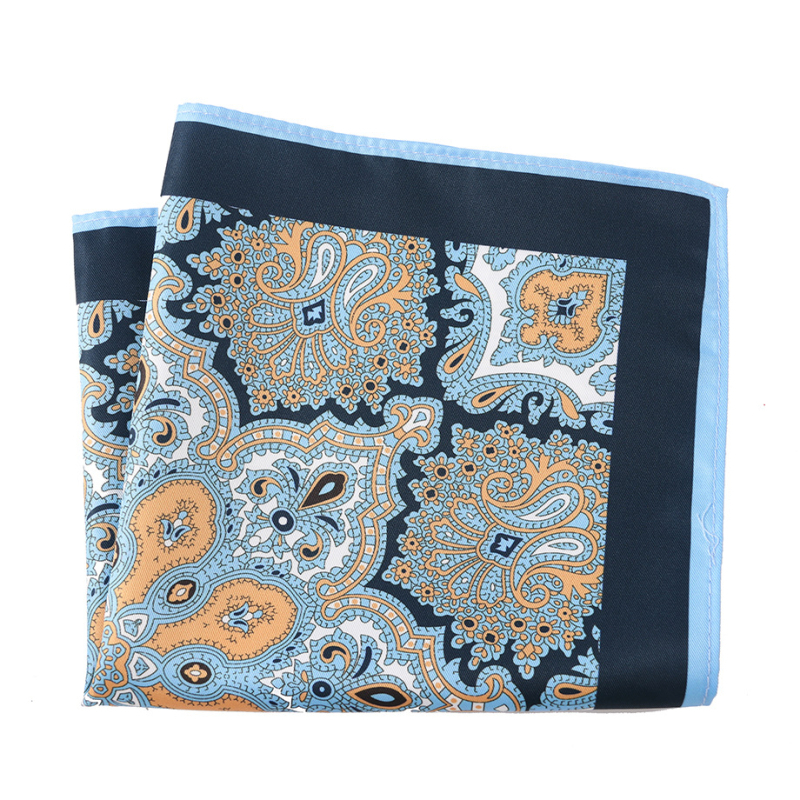 Мъжка джобна кърпичка с флорален принт, двустранно печатена, полиестер, вечерен/ежедневен стил, лято 2025