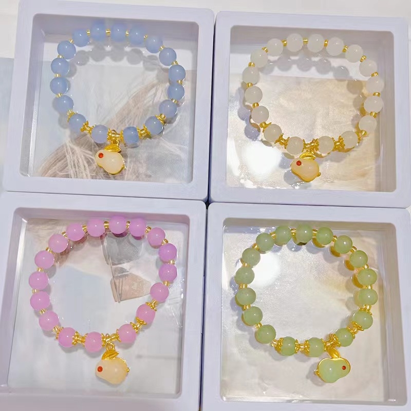 Гривна със изкуствени перли, свеж и сладък стил, мотив животно/зодия за деца