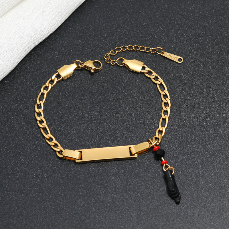 Brățară din oțel inoxidabil placată cu aur real, design geometric original pentru copii